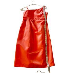 David’s Bridal Coral Satin Cocktail Dress Women’s Size (Altered to Fit 2–4)